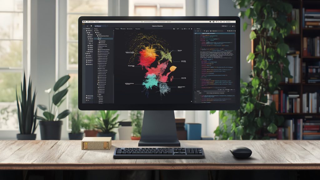 Image of Project DIGITS on a desk, a compact AI supercomputer by NVIDIA debuted at CES 2025.